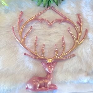 Handmade Resin Rose Gold Deer Antlers Woodland Forest Jewelry Display Holder
